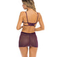 Rene Rofe Sneak Peak Chemise & G-String Purple S/M