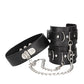 Shots Ouch Black & White Bonded Leather Collar w/Hand Cuffs - Black
