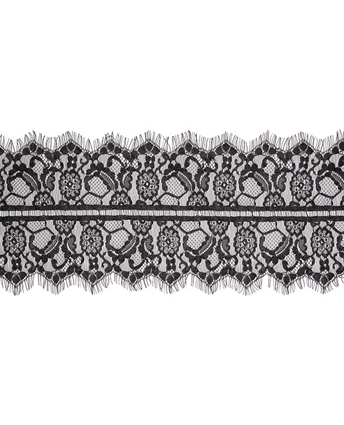 Shots Ouch Black & White Lace Mask w/Elastic Straps - Black