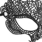 Shots Ouch Black & White Lace Eye Mask - Princess Black