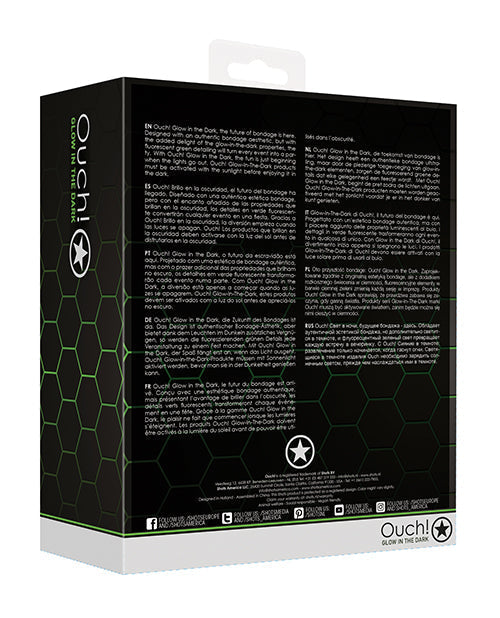 Shots Ouch Chest Bulldog Harness - Glow in the Dark S/M