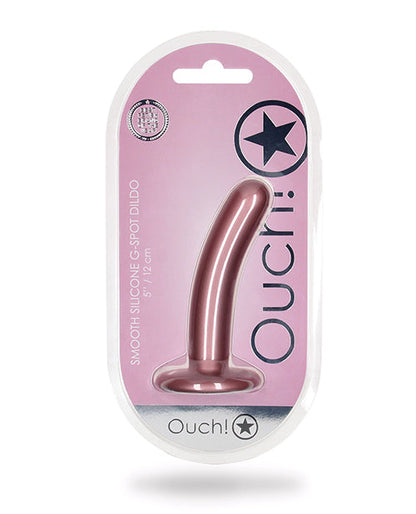 Shots Ouch 5" Big Dildo | Smooth G-Spot Realistic Dildo | Silicone Rose Gold Suction Cup Dildo