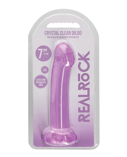 Shots RealRock Anal Dildo | Crystal Clear 7" Big Dildo | Purple Dildo | Suction Cup Dildo