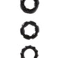 MALESATION Stretchy Cock Rings - Pack of 3 Black